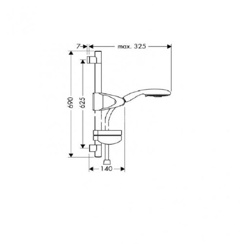 27883000 ХХ Raindance Душевой набор Raindance E 100 AIR 3jet/Unica’D 0,65 м, ½’ АКЦ!!!