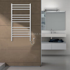 Полотенцесушитель электрический AZARIO ANCONA 500/1000 квадрат, 12 секций, диммер справа, белый (AZ7