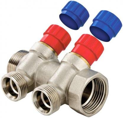 Коллектор с регулирующими вентилями 1"х3х3/4"ЕК VALTEC
