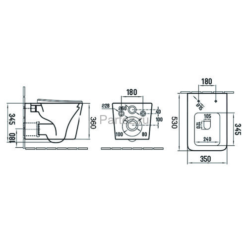 Сет AZARIO инсталляция с панелью смыва + унитаз Nova с сиденьем микролифт+клавиша, белый хром (AZ-80