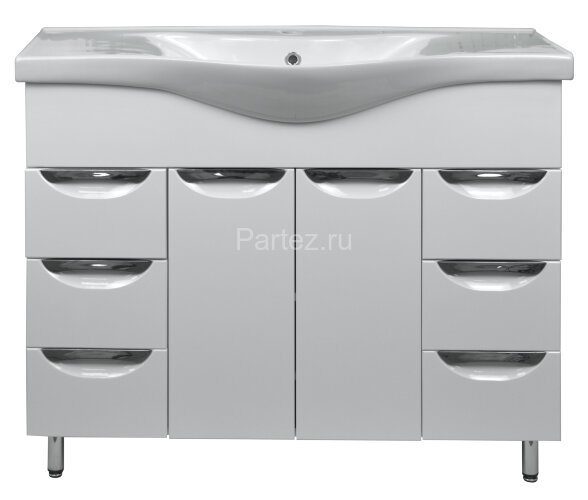 Комплект тумба Стиль-100/6 1000х840х350 напольная, с раковиной Basic 100 (CS00070807)