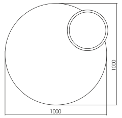 Зеркало AZARIO SATELLIT D1000 c подсветкой и диммером, сенсорный выключатель (LED-00002484)