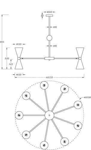 Потолочная люстра Maytoni MOD108PL-18WG