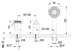 Смеситель Lemark Poseidon LM4245C на борт ванны