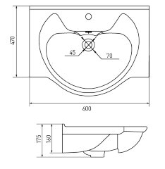 Раковина AQUATON БАЙКАЛ 60, белая (1WH109652)