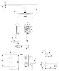 Смеситель Lemark Shift LM4322C для ванны и душа, встраиваемый