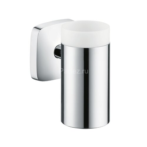 Стаканчик для зубных щеток Hansgrohe PuraVida, керамический, с держателем, хром (41504000)