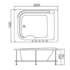 Акриловая ванна Gemy G9265 K