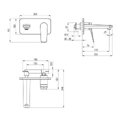 Смеситель Lemark Bronx LM3726BL для раковины, встраиваемый