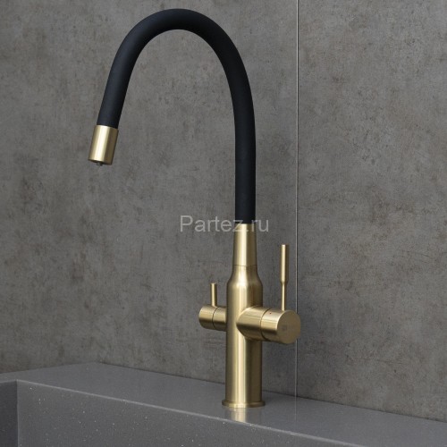 Смеситель Lemark Expert LM5083LGN-Black для кухни c гибким изливом, с подключением к фильтру с питье