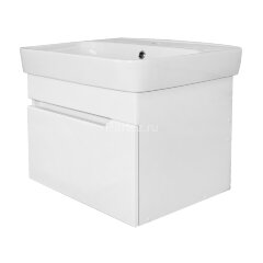 Комплект тумба Loranto Mari 600х420х500 подвесная, с раковиной Сканди 60, белый (CS00092983)