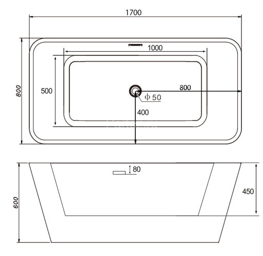 Акриловая ванна ABBER AB9212