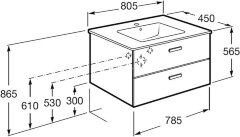 Модуль для раковины Roca Victoria Nord, 80*45*56,5 см, подвесной, венге (Z.RU90.0.003.1)