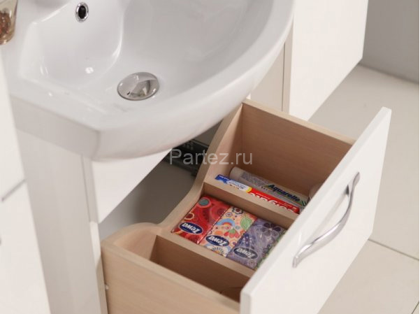 Тумба под раковину AQUATON Ария 65 белая (1A134001AA010)