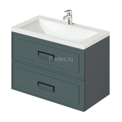 Комплект тумба Итана Pino 90 (903х482х640) подвесная, с раковиной Alisa 90 Веллюто, Авокадо (CS00090