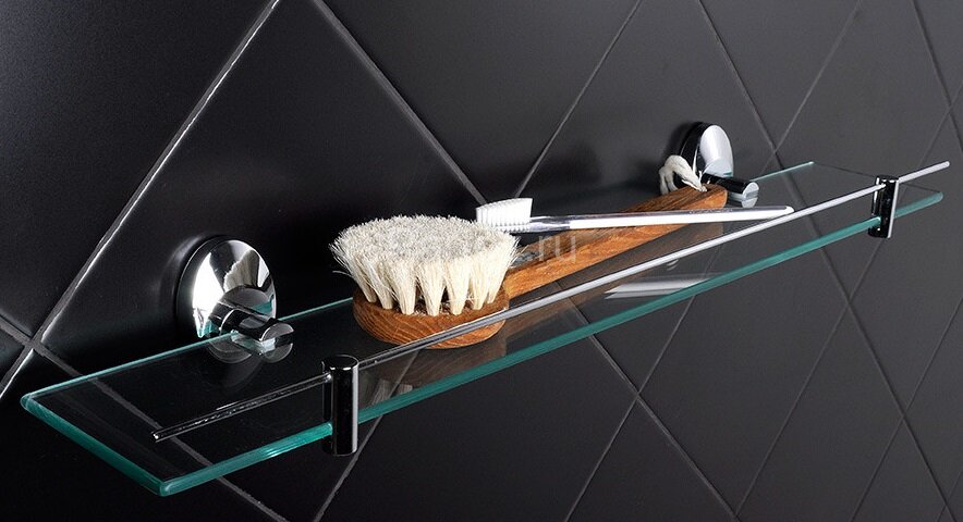 Полка стеклянная Fixsen Europa, хром (FX-21803 )