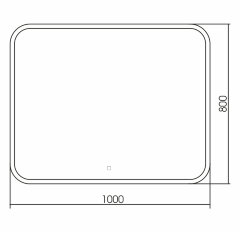 Зеркало AZARIO Стив-2 1000х800 c подсветкой и диммером, сенсорный выключатель, подогрев (ФР-00001937