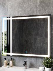 Зеркало Loranto Стиль 900х800 сенсорный выключатель с функцией диммера, на подложке (CS00083705)