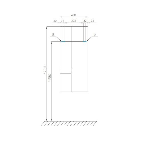 Модуль для зеркала AQUATON Мишель 43, дуб фьорд/дуб рустикальный (1A244203MIX30)