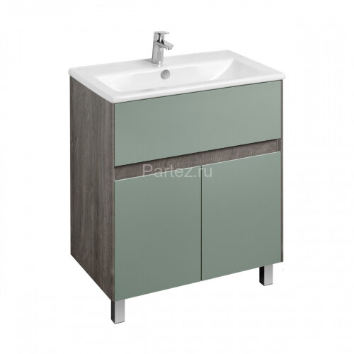 Тумба под раковину Aquaton Форест 75 см универсальный монтаж, дуб рошелье/сумеречный голубой (1A2783