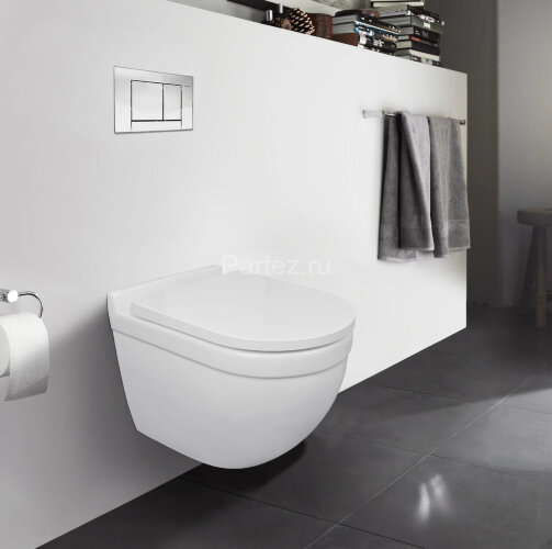 Унитаз подвесной Azario Fora 520х360х410 безободковый, смыв "Торнадо", в комплекте быстросьемным с с