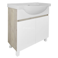 Комплект тумба Loranto Глория 70 Н 700х480х760 напольная с раковиной Teo 70, Дуб Кантри (CS00083815)