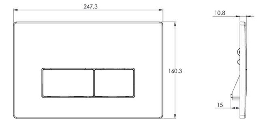 Кнопка смыва AZARIO двойная, квадратная, цвет золото (AZ-8200-0091/AZ-P58-0160)
