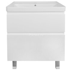 Комплект тумба Azario Мила 60Н 610х480х850 напольная, с раковиной Monte 60, белый матовый (CS0008583