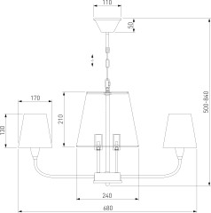Подвесная люстра Eurosvet 60153/8 латунь