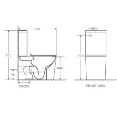 Унитаз-компакт Azario Maro 670x380x850 напольный, безободковый, с бачком и сиденьем микролифт (AZ-21
