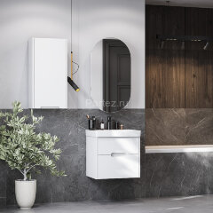 Шкаф подвесной Aquaton Оливия 35 L левый, цвет белый матовый (1A254703OL01L)