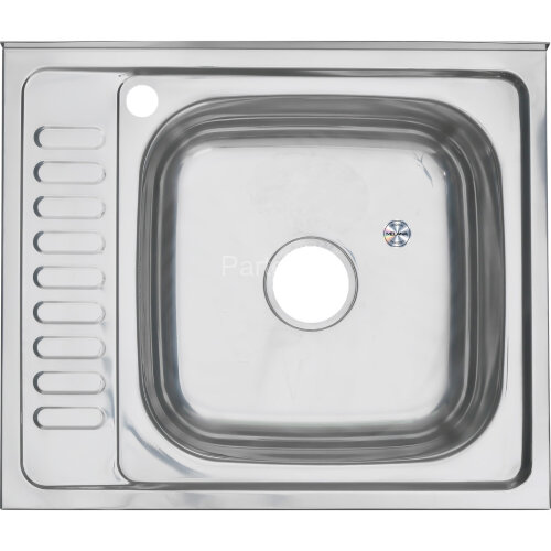 Мойка 6050 R MELANA 0,8/180 накладная прямоугольная с сифоном (178 t R *10)