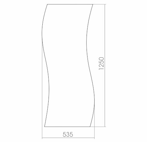 Зеркало LORANTO Волна 535х1250 (00000585)