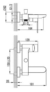 Смеситель для ванны Lemark Magic LM3402C