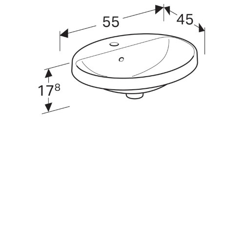 Раковина Geberit VariForm 55х45 см, встраиваемая, белая (500.720.01.2)