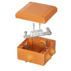 Коробка ответвительная FS 100х100х50мм 4р 450В 6А 4кв.мм с каб. вводами и клеммн. IP55 пластик. DKC