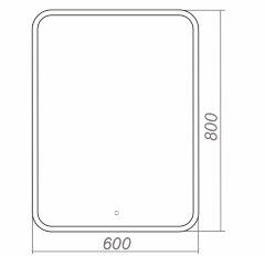 Зеркало AZARIOEsterna Raggio 600х800 влагостойкое с подсветкой, сенсорный выключатель с функцией дим