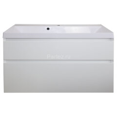 Комплект тумба Azario Velluto 100 1000х450х660 подвесная, с раковиной Slim 100, белый матовый (CS000