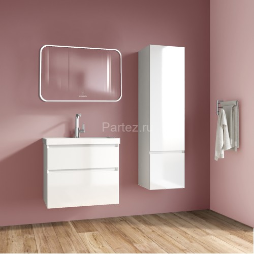 Комплект тумба Azario Velluto 100 1000х450х660 подвесная, с раковиной Slim 100, белый матовый (CS000