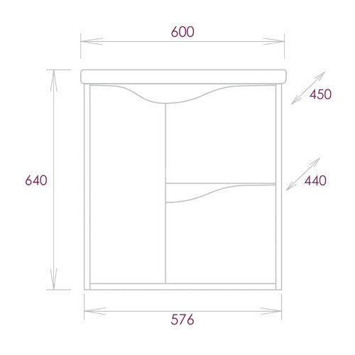 Тумба подвесная Onika Брендон 60.13 (2 ящика), Камень светлый (106138)