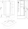 Душевая кабина Loranto NEO 120x80x(170+38) правая, с высоким поддоном 38см, прозрачное закаленное стекло 4 мм, задние стеклянные стенки белые, с двумя