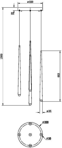 Подвесной светильник Maytoni MOD132PL-L30BK