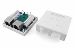 Розетка компьютерная 2-м ОП Dual IDC SB1-2-8P8C-C5e-SH-WH RJ45 (8P8C) кат.5E экранир. Hyperline 4302