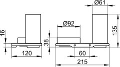 Двойной держатель стакана и чаши для мелочей Keuco Edition 400 , хром (11554019000)