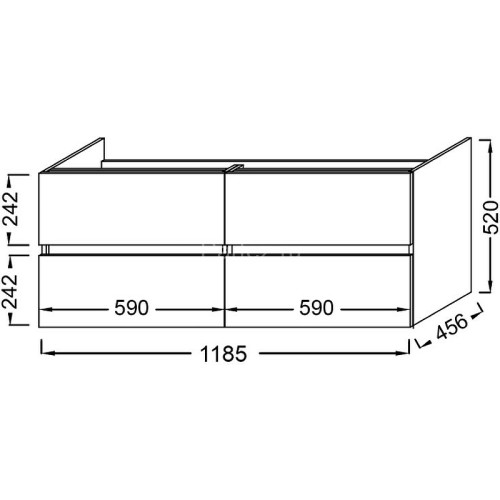 Тумба под раковину Jacob Delafon Tolbiac 120 подвесная, Дуб давос (EB2384-E75)