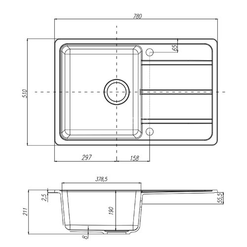 Кухонная мойка AQUATON Аманда, латте (1A712832AD260)
