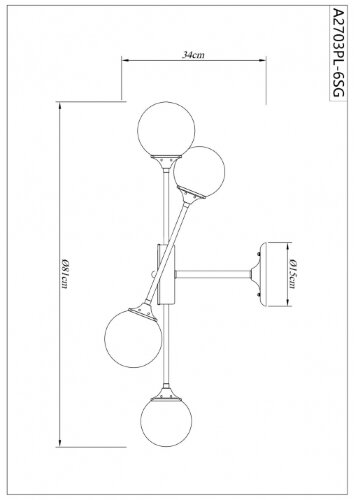 Потолочная люстра Arte Lamp A2703PL-6SG