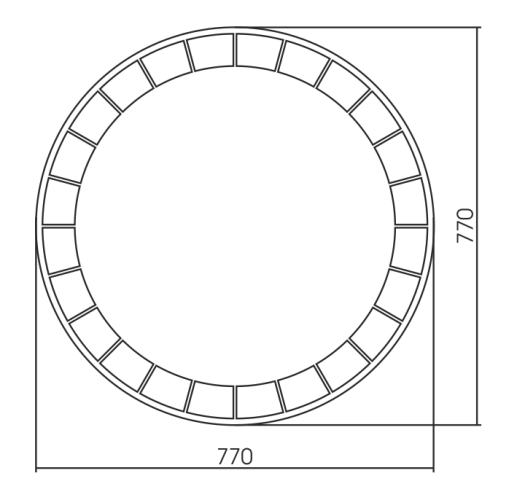 Зеркало AZARIO Пандора d770 c подсветкой и диммером, сенсорный выключатель (LED-00002504)