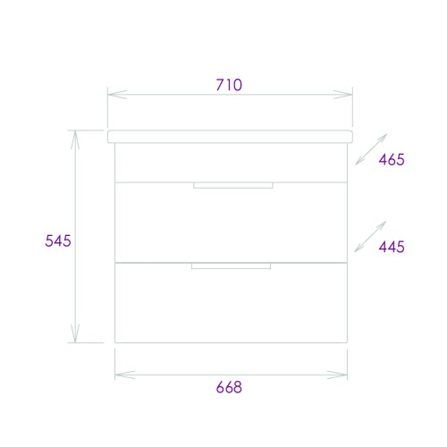 Тумба подвесная Onika Легран 70.13 (2 ящика) Дуб галифакс (107048)