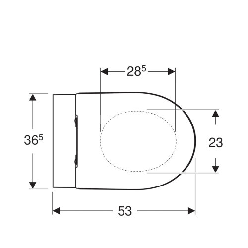 Унитаз подвесной Geberit ICON T54 безободковый, с тонким, быстрорсъемным сиденьем микролифт (500.784